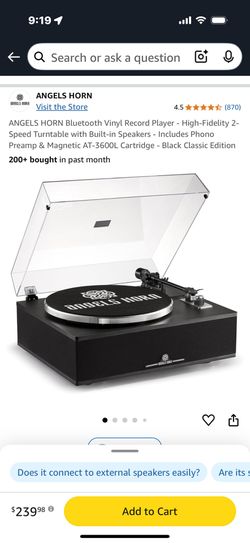 Angels Horn Bluetooth Vinyl Player 