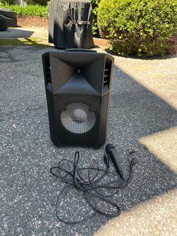 ION Power Glow 300 Portable Bluetooth Party Speaker w/ Wired Mic & Wheels