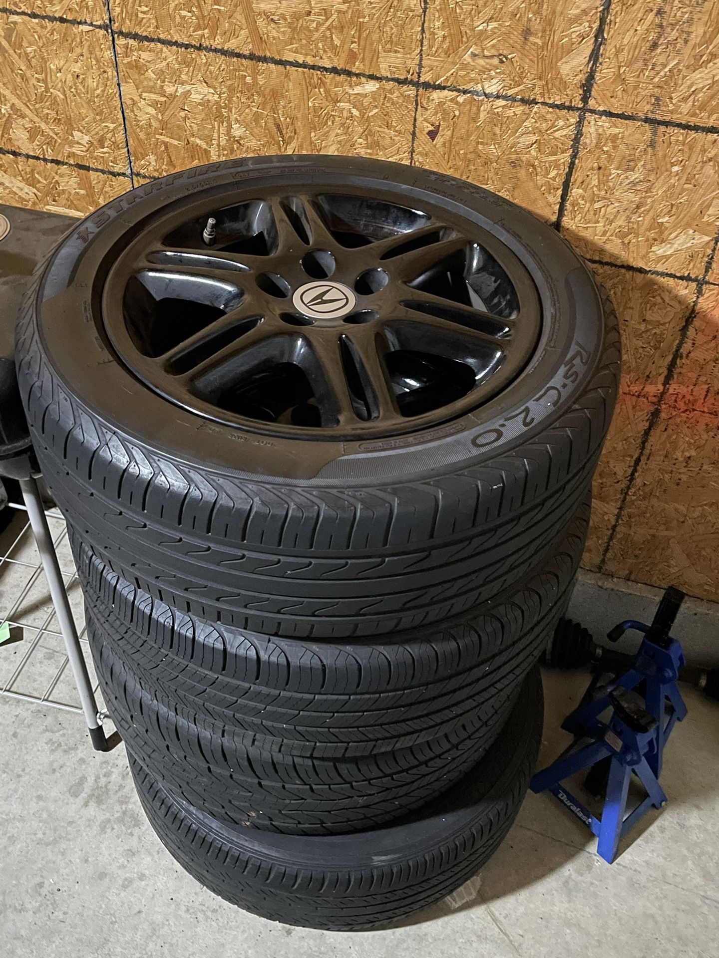 Acura/Honda Tires and Black Rim Set 