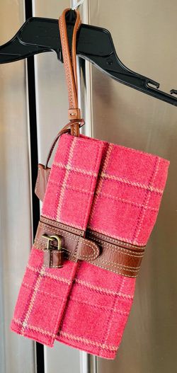 J. Crew - Pink flannel clutch