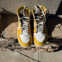 Nike Yellow High Top Dunks sz 9.5