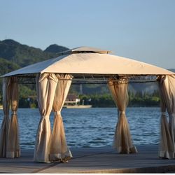 10.5 X 12 Outdoor Gazebo For Patio With Mosquito Netting