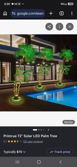 Primrue 72'' Solar LED Palm Tree