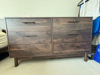 Walnut 6 drawer dresser