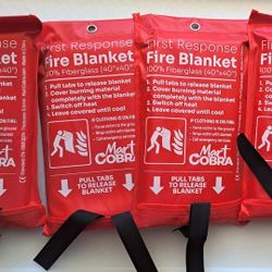 4-Pack  Fire Blankets, 40” X 40”  NEW