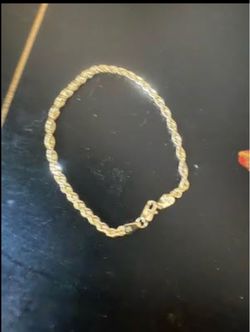 Ladies Solid 14K Gold Rope Bracelet 6.5 inch
