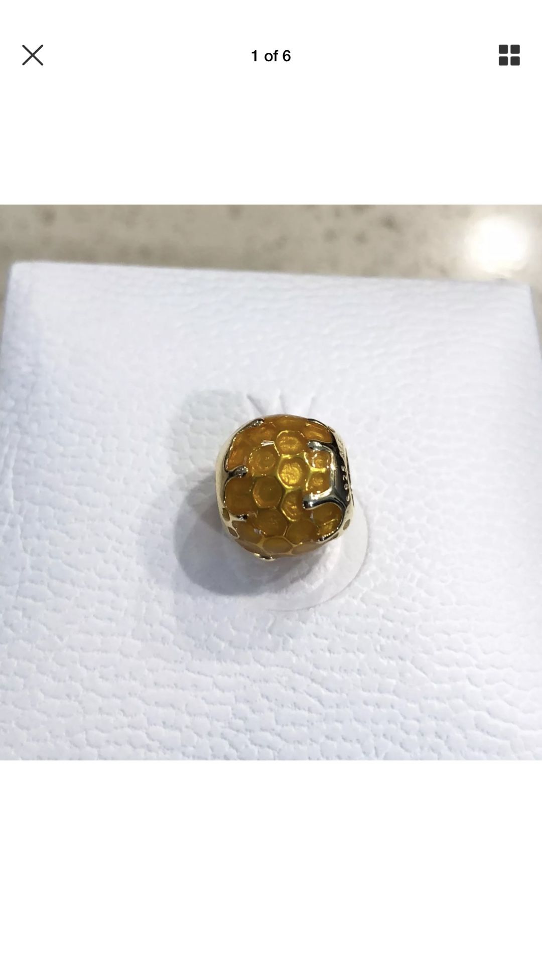 Pandora 18k Gold Plated Golden Honey Charm #767120EN158 + Gift pouch