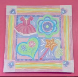 Princess canvas artwork wall decor hanging artwork bedroom bathroom playroom