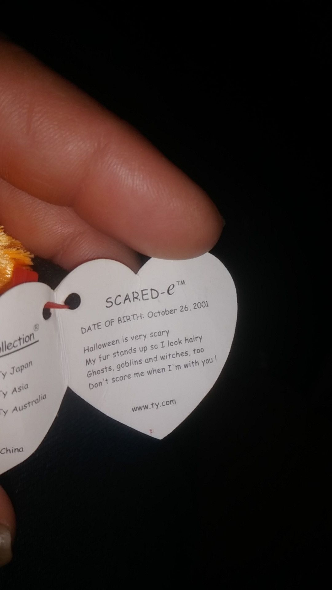 Scared-e beanie baby