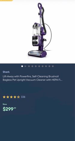 Lift-Away with Powerfins, Self-Cleaning Brushroll Bagless Pet Upright Vacuum Cleaner with HEPA Filter