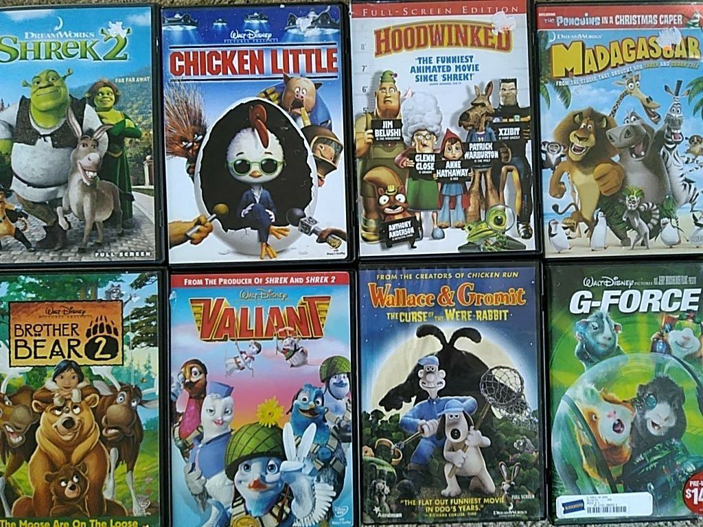 Childrens Disney and Dreamworks Animated Movies 8 DVD Lot for $10 Total or $2 Each