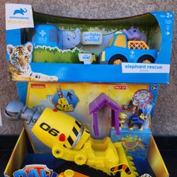 Paw Patrol Bulldozer And Rescue Truck Toys