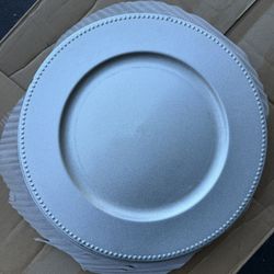 Silver Beaded Chargers 