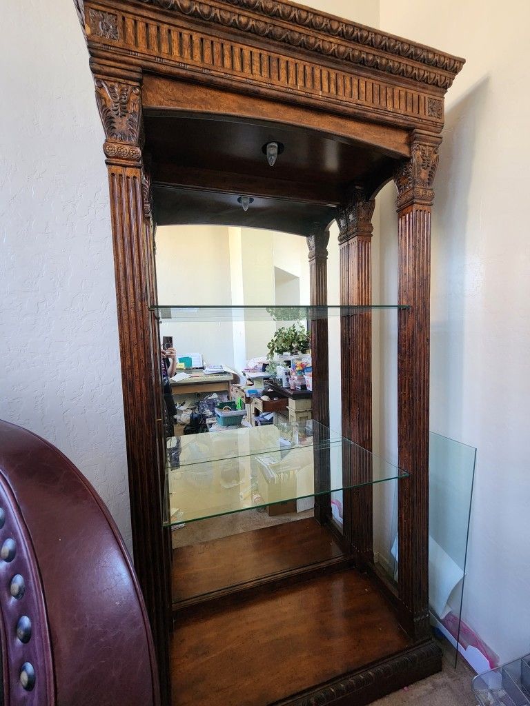 Large solid wood China cabinet