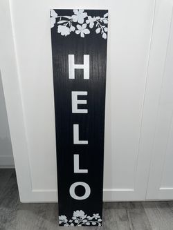 ▫️Black & White Hello Wood Sign▪️