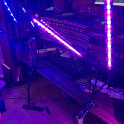 Set Of 2 Three-Head Full Spectrum Grow Lights 