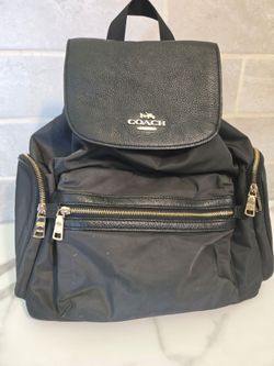 Authentic Coach Black Nylon Backpack