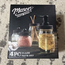 Mason 4pc Glass Bath Set