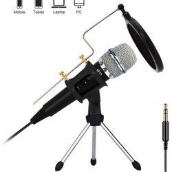 Professional Condenser Microphone Recording with Stand for PC Computer iPhone Phone Android Ipad Podcasting, Online Chatting Mini Microphones by XIAOK