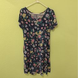 Blue Floral Dress (size L)