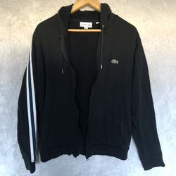Lacoste Striped Sleeve Full-Zip Hoodie Like New Size M