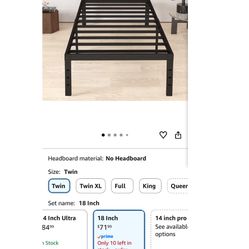 Metal Bed Frame (twin) New And Never Used