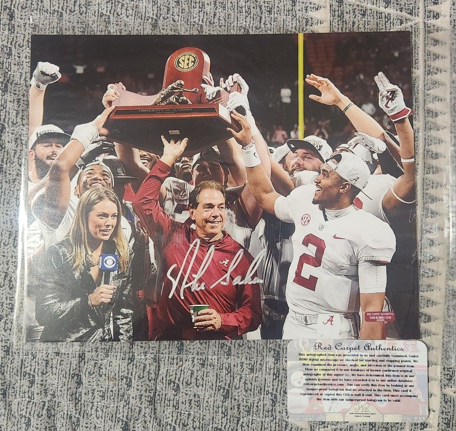 Nick Saban Autographed Poster With COA