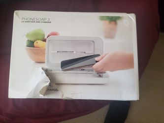 PhoneSoap 3 UV Cell Phone Sanitizer and Dual Universal Cell Phone Charger | Patented and Clinically Proven 360 Degree UV Light Sanitizer 