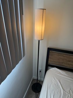 Floor Lamp with Cylinder Linen Shade