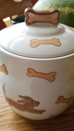 Dog treat ceramic container