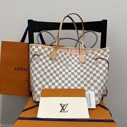 Louis Vuitton Neverfull Azur Bag Real