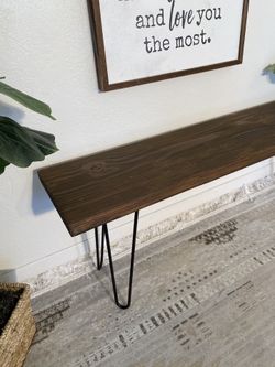 Wood Bench with metal legs