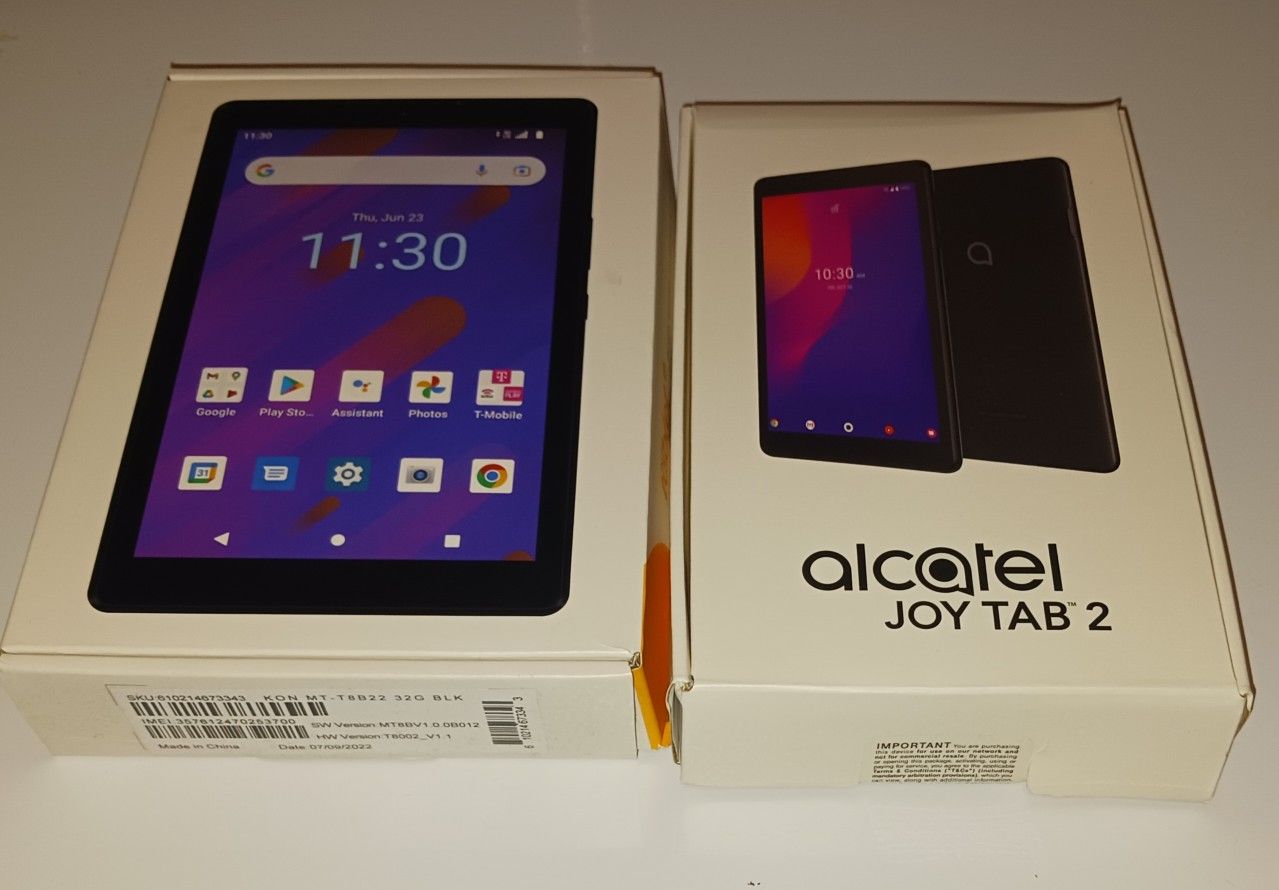 (2) Tablets: Alcatel Joy Tab2 & Moxee Tab2