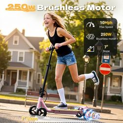 Electric Scooter for Kids, Pink,4-Wheel 8+, Max 10 MPH & 8.5 Miles
350W peak motor w/ 5 speeds, NEW