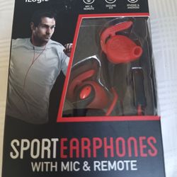 A,Ilogic Sport Earphones with Mic & Remote (RED)

