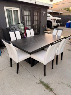 Dining table 6 chairs with LED lights