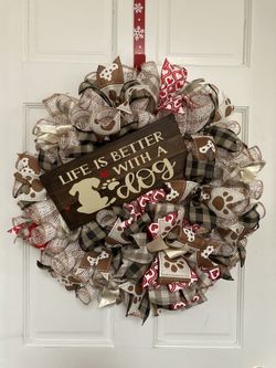Life Is Better With A Dog Wreath