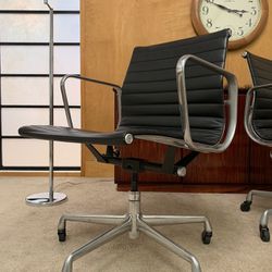 Herman Miller Aluminum Group Task Desk Office Chair Mid Century Modern Vintage Leather 