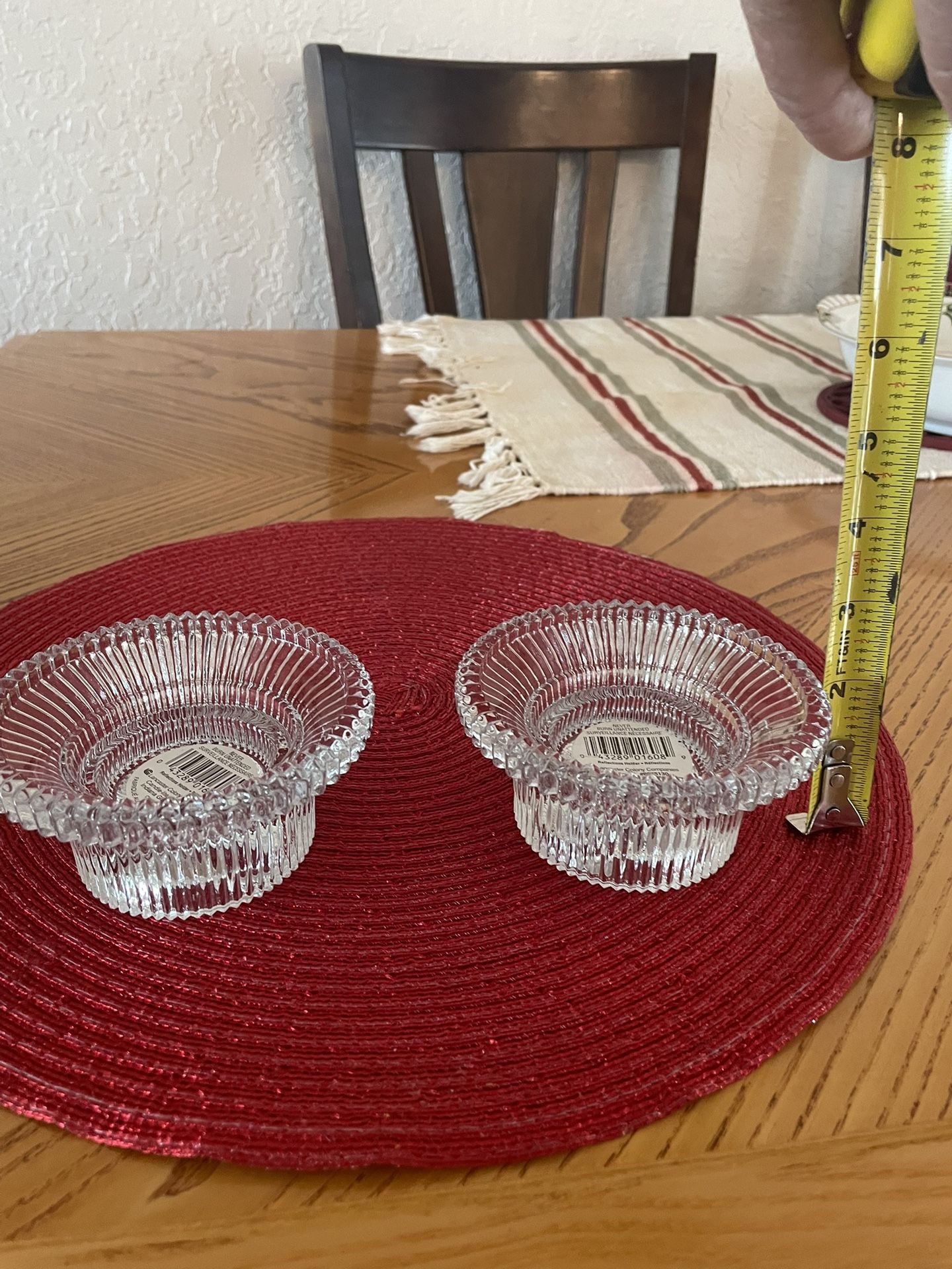 Glass Candle Holders.