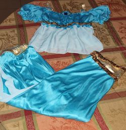 Princess Jasmine Costume Set Blue Gold