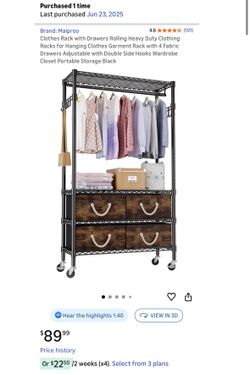 Clothes Rack With Drawers