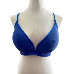36D Padded With Wire Blue Bikini Adjustable Back Top