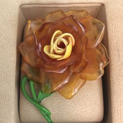 Vintage Bakelite Lucite Flower Brooch Pin