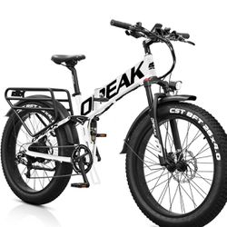 OPEAK Ebike Foldable Electric Bike Adults 750W Motor, 12AH Removable 48V Ebike Battery, 8 Speed, 20”Fat Tire Electric Bike Folding Ebikes