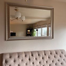 Large vintage silver mirror 4’ x 3’