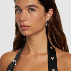 MARC JACOBS Silver Monogram Chain Link Earrings In 029 Light Silver