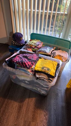 Lot of 100 (T-shirts, hoodie,  shoes, jacket and etc)