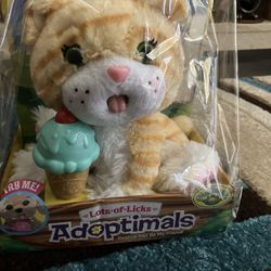Lots of Licks ADOPTIMALS Toy KITTEN who REALLY LICKS the  ICE🍦CREAM!!!  (NEW & RARE)