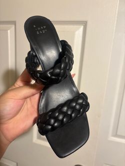 Black braided heels