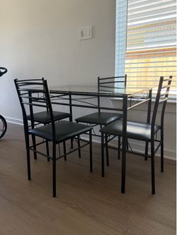 Glass metal table